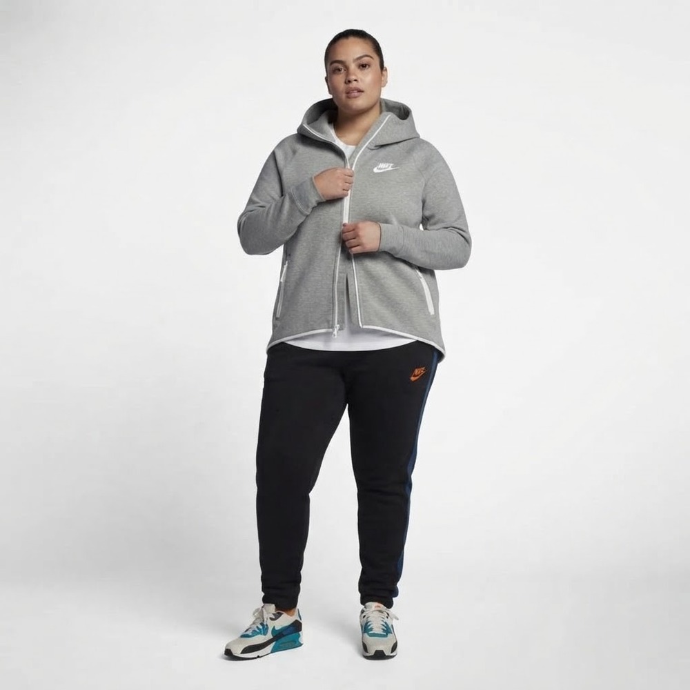 Nike Sportswear Tech Fleece Women's Cape Full-Zip Hoodie 3X Grey AQ9427-063 Plus
